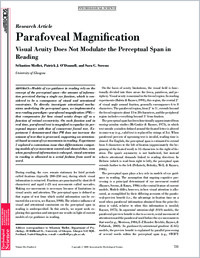 Parafoveal magnification: Visual acuity does not modulate the perceptual span in reading.