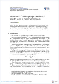 hyperbolic-coxeter-groups-of-minimal-growth-rates-in-higher-dimensions