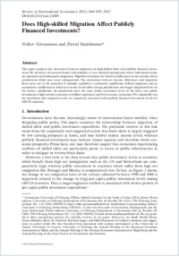 revinternationaleconomics-2012-grossmann-doeshighskilledmigrationaffectpubliclyfinancedinvestments
