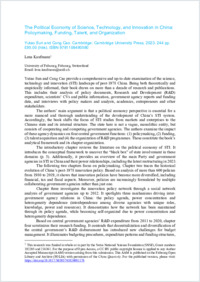 kaufmann_2024_reviewofsuncao_thepoliticaleconomyofsciencetechnologyandinnovationinchina_aam