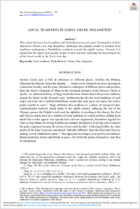 local-tradition-in-early-greek-hexameter