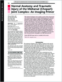 Imaging of Chopart (Midtarsal) Joint Complex: Normal Anatomy and