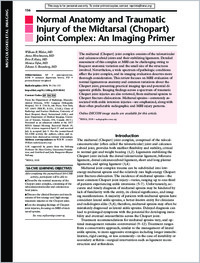 Imaging of Chopart (Midtarsal) Joint Complex: Normal Anatomy and  Posttraumatic Findings